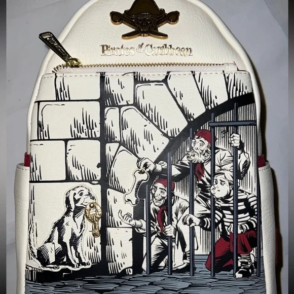 DISNEY LOUNGEFLY Pirates of the Caribbean ''Dog Jail Scene'’ Backpack - Picture 8 of 8
